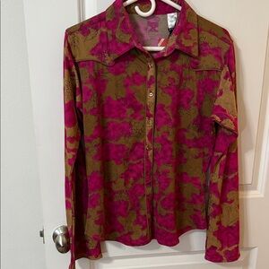 Twenty X Vibrant Pink and Brown Button Down Shirt